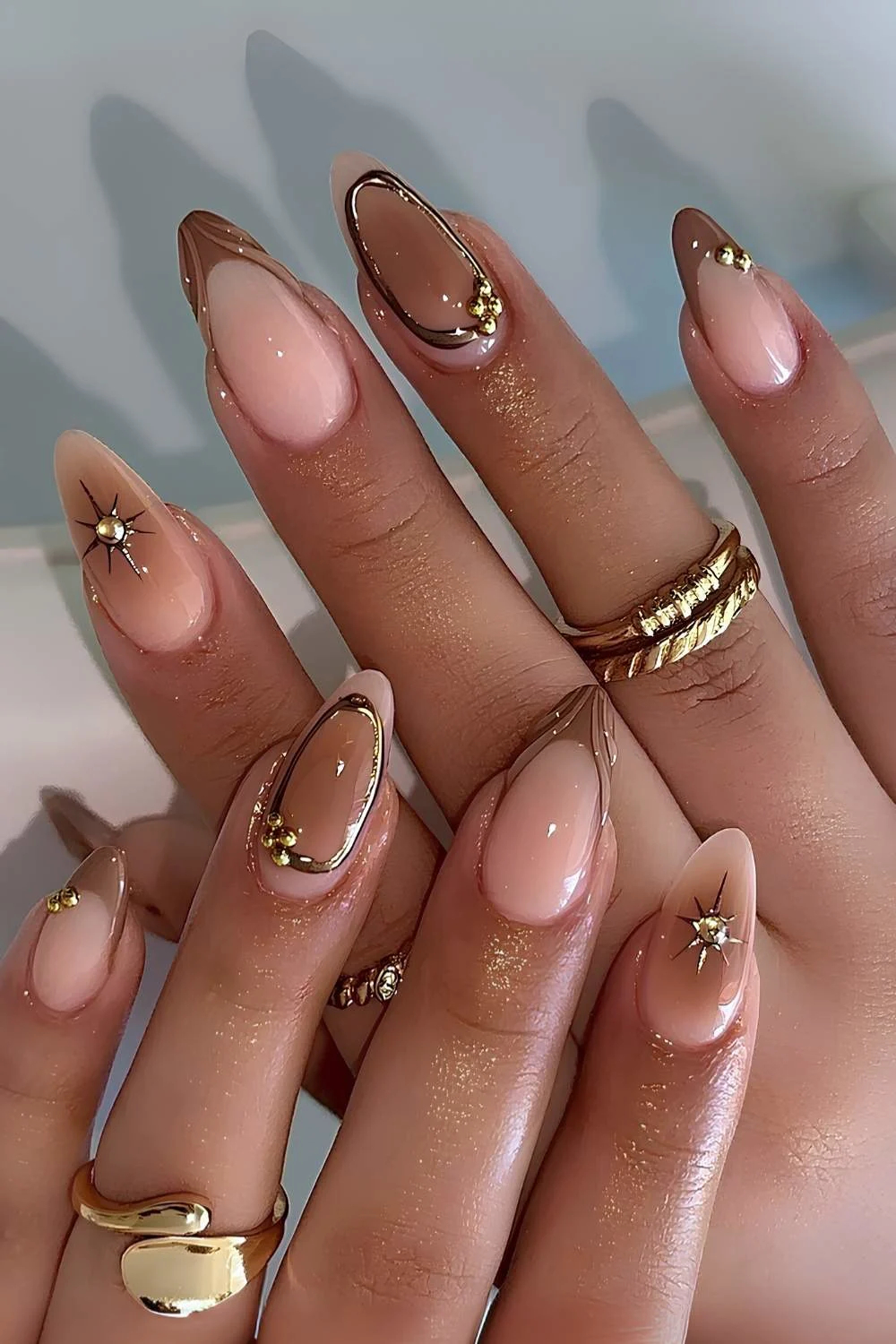 مدل ناخن فرنچ قهوه ای