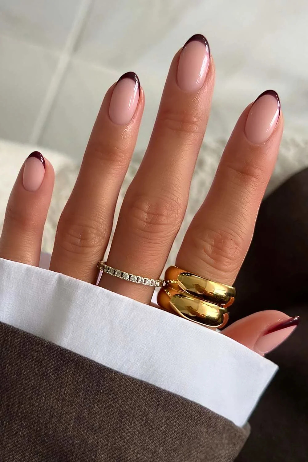 مدل ناخن فرنچ قهوه ای