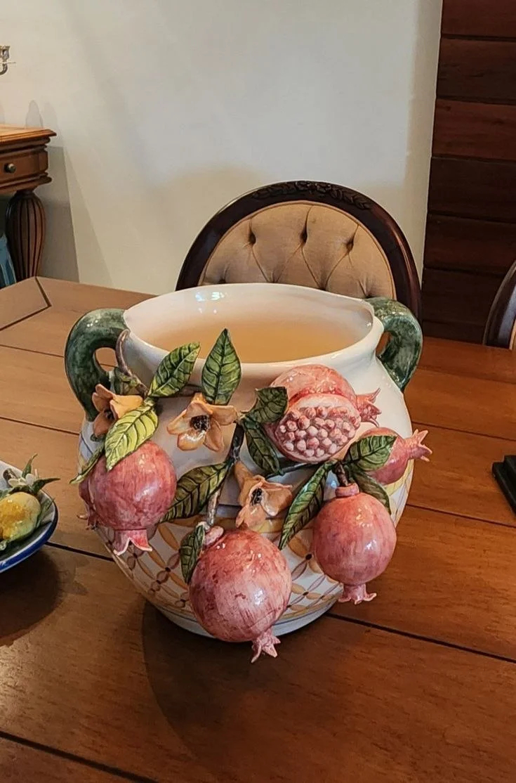 ظروف دکوری سفالی رنگی و طرح دار