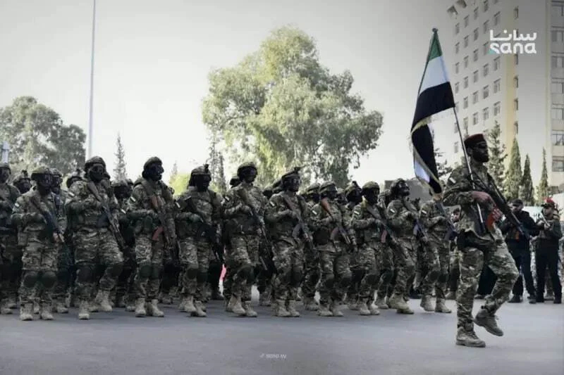 جشن های اولین سالگرد سقوط بشار اسد در میدان امویین دمشق