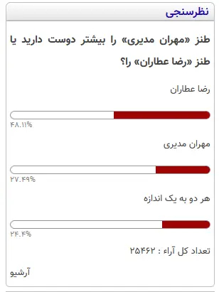 نظرسنجی: اکثریت طنز عطاران را دوست دارند