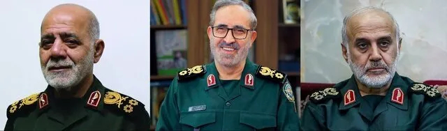از راست: سرلشکر پاسدار غلامعلی رشید، سرلشکر پاسدار علی شادمانی و سرلشکر پاسدار علی عبداللهی از راست: سرلشکر پاسدار غلامعلی رشید، سرلشکر پاسدار علی شادمانی و سرلشکر پاسدار علی عبداللهی