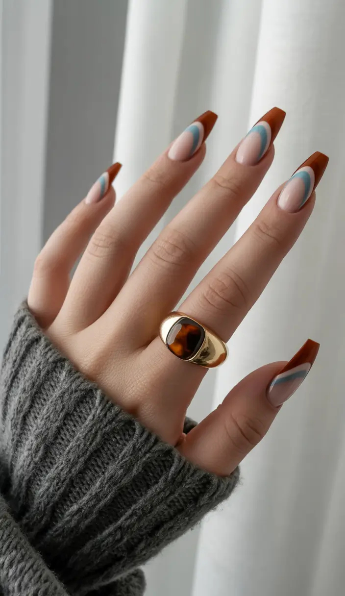 ناخ فرنچ رنگی