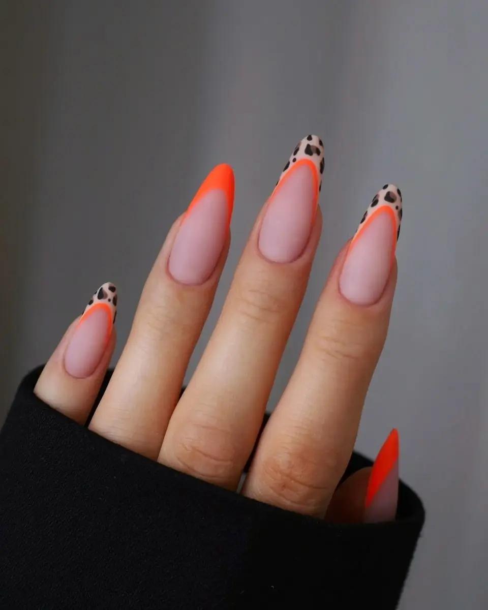 ناخ فرنچ رنگی