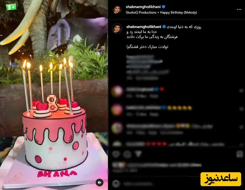تولد دختر شبنم قلی خانی