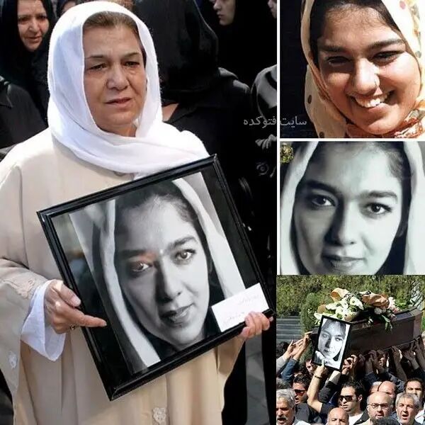 عکس مادر پوپک گلدره در مراسم تشییع پیکر او
