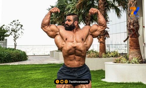 تمرینات سخت و طاقت فرسای هادی چوپان با دستگاهی شبیه به تراکتور