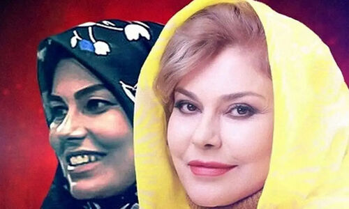 عکس| سفر زمان ؛ مهرانه مهین ترابی و آرام چراغی «ریحانه و سهیلا» پشت صحنه آنام سال ۹۶