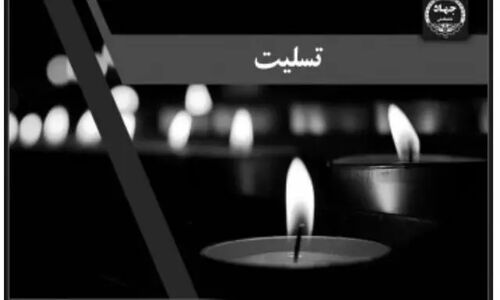 پیام تسلیت دکتر منتظری به مشاور رئیس جهاددانشگاهی درباره از دست دادن مادر همسرش
