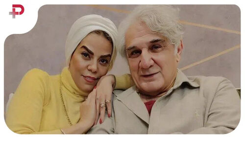 مهدی هاشمی در کنار همسر جوانش با پالتوی قرمز؛ نگاه‌ها به سمت این زوج جذاب معطوف شد!