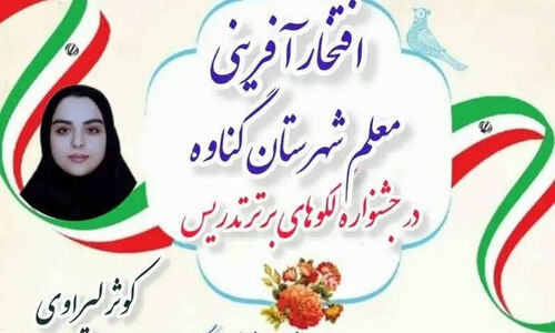 معلم خلاق گناوه‌ای با پوستر نوآورانه، رتبه دوم کشوری جشنواره تدریس را به دست آورد
