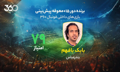 برد ۲۰ میلیونی در نیم‌فصل؛ برنده هفته پانزدهم پیش‌بینی لیگ برتر فوتبال 360 مشخص شد!