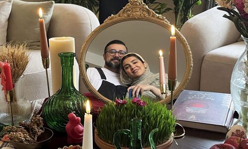 چیدمان لوکس و ایرانی جهیزیه مونا کرمی و سپند امیرسلیمانی