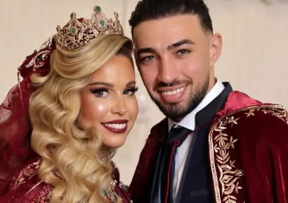 عکس ها / عروسی مجلل بازیکن تیم استقلال در مادرید / عروس خانم با دو لباس یکی سفید و دیگری قرمز باتاج عروس های متفاوت