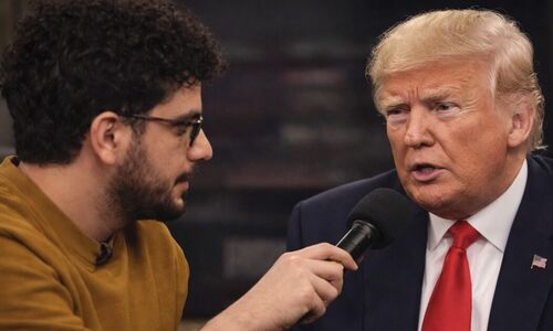 خلاقیت خنده‌دار امیرحسین قیاسی در مصاحبه با ترامپ حماسه آفرید/ فقط ببین چجوری اداشو درمیاره